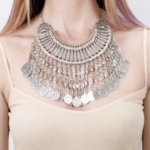 Free People Antalya Coin Collar Necklace (Silver)